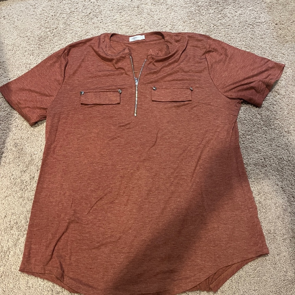 Women’s Rust half Zip-Up Shirt